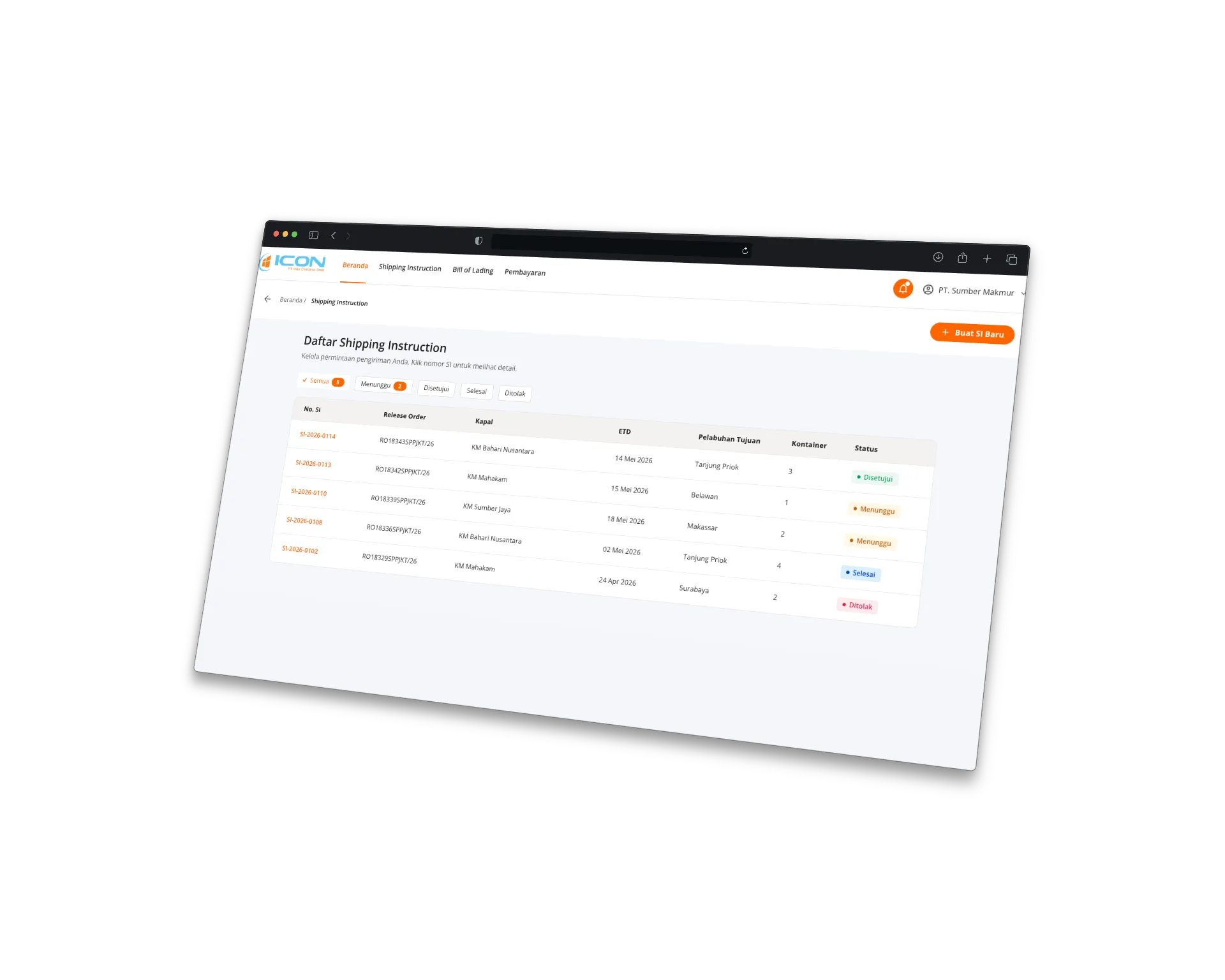 IMS Booking — Dashboard